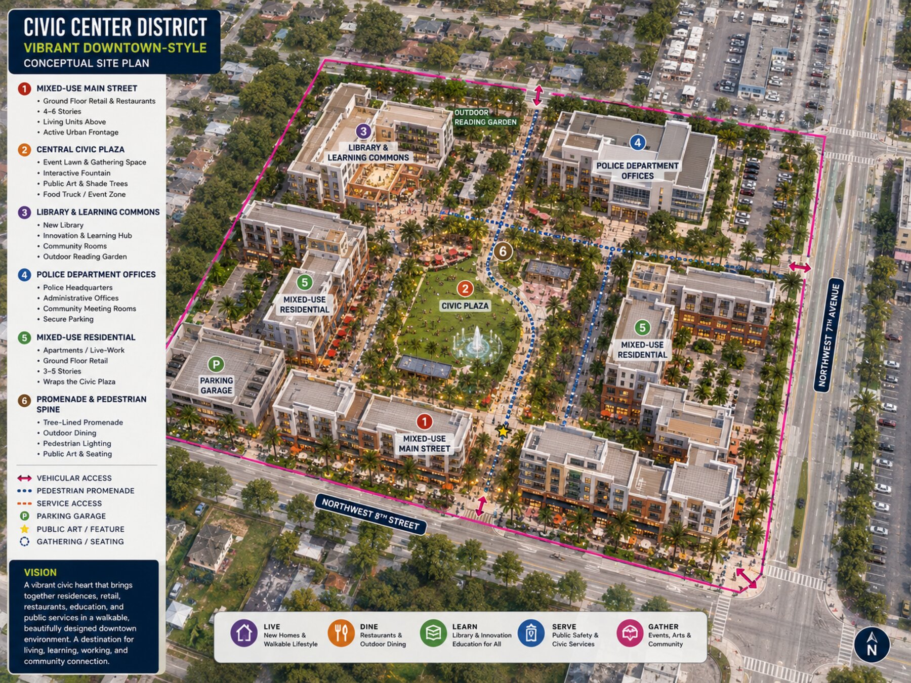 Golden Glades lakefront mixed-use concept